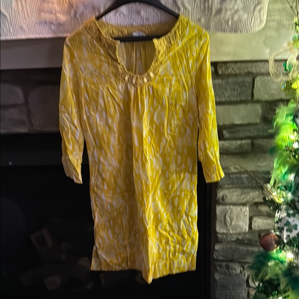 Boden Yellow Patterned Tunic Dress